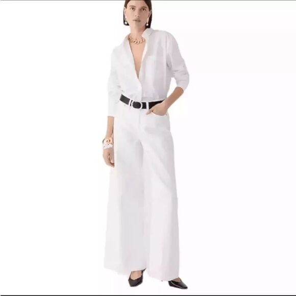 J. Crew Denim - J Crew Superwide Leg Jeans Womens Size 28‎ White